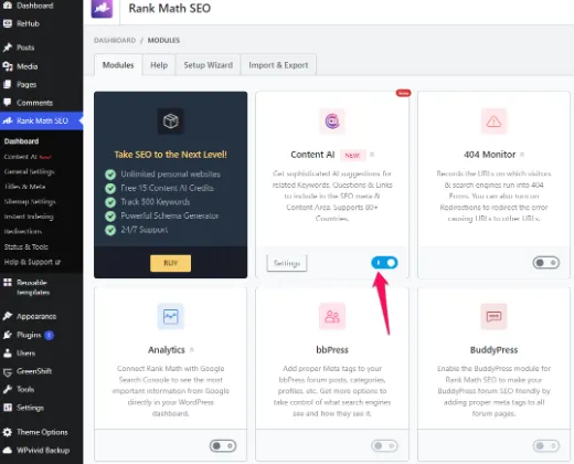 How to access Rank Math Content AI