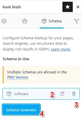 How to override default schema in rank math
