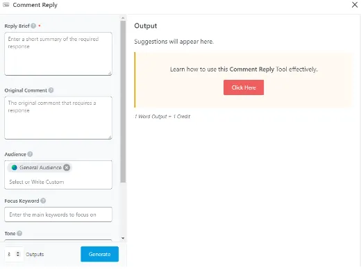 Rank Math Content AI Comment Reply