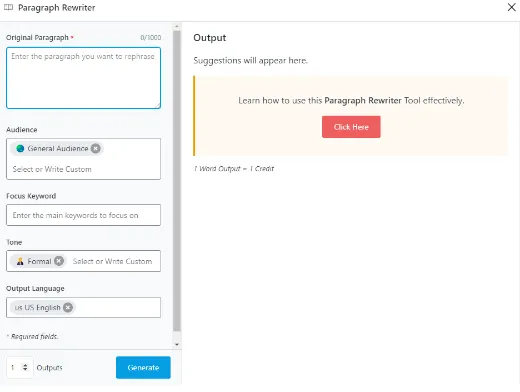 Rank Math Content AI Paragraph Writer And Rewriter