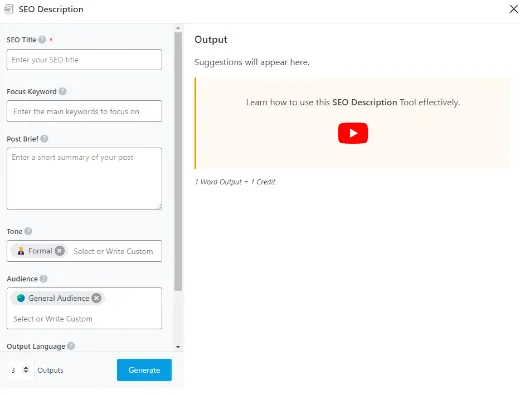 Rank math content AI SEO Description