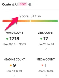 Rank Math Content AI Score