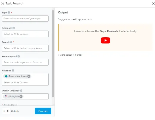 Rank math Content AI Topic Research