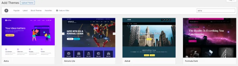 How to install Astra Theme