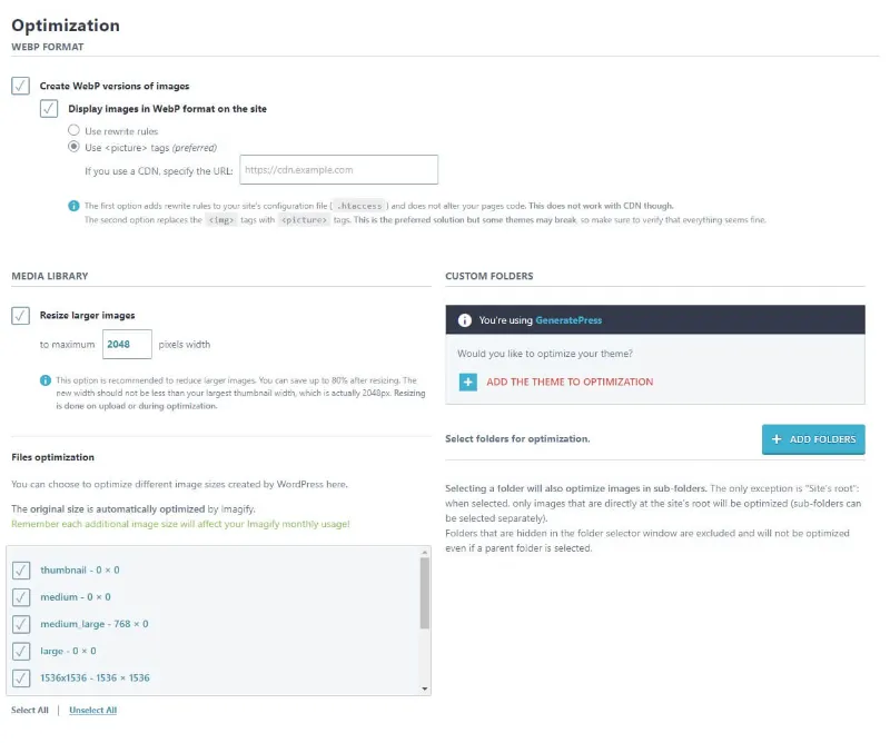 Imagify Review_ Imagify Settings