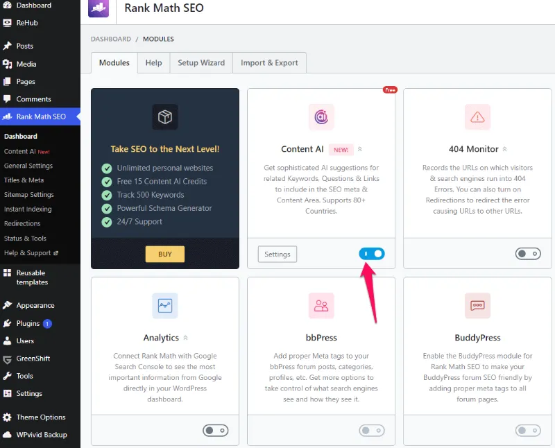 Rank Math Content AI