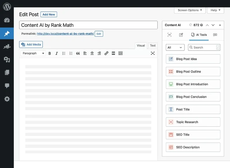 Rank Math Content AI