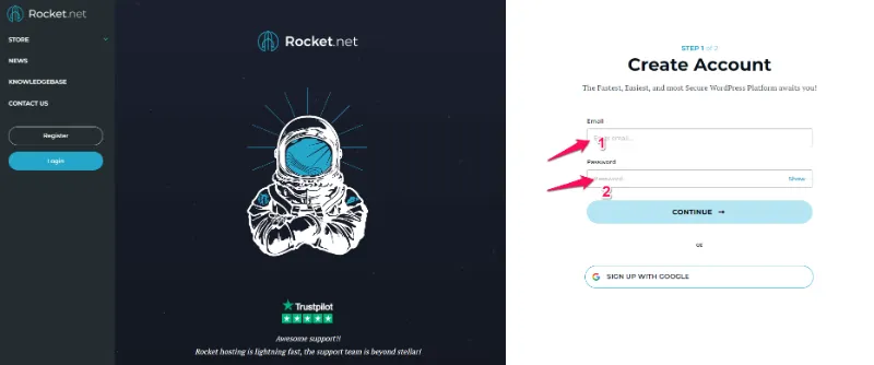 Rocket.Net Signup