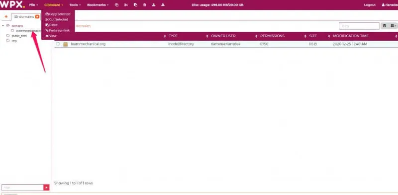 WPX Hosting File Manager