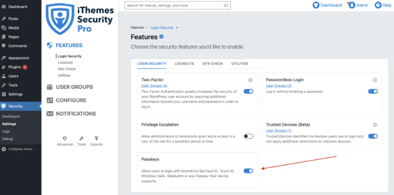 WordPress Biometric Login
