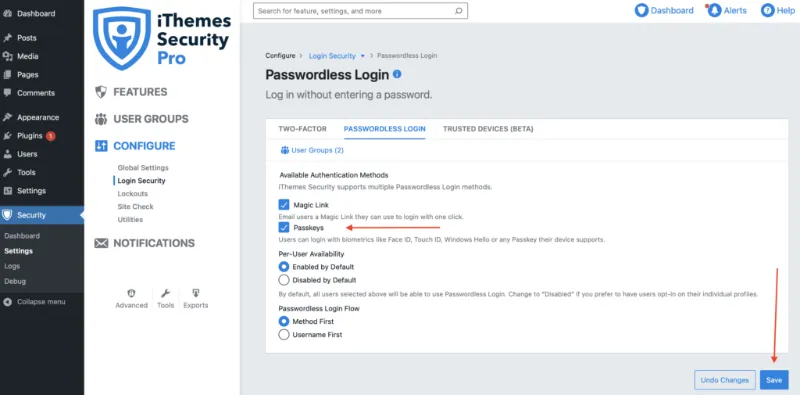 WordPress Biometric Login